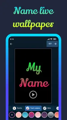 Name wallpaper maker in style android App screenshot 2